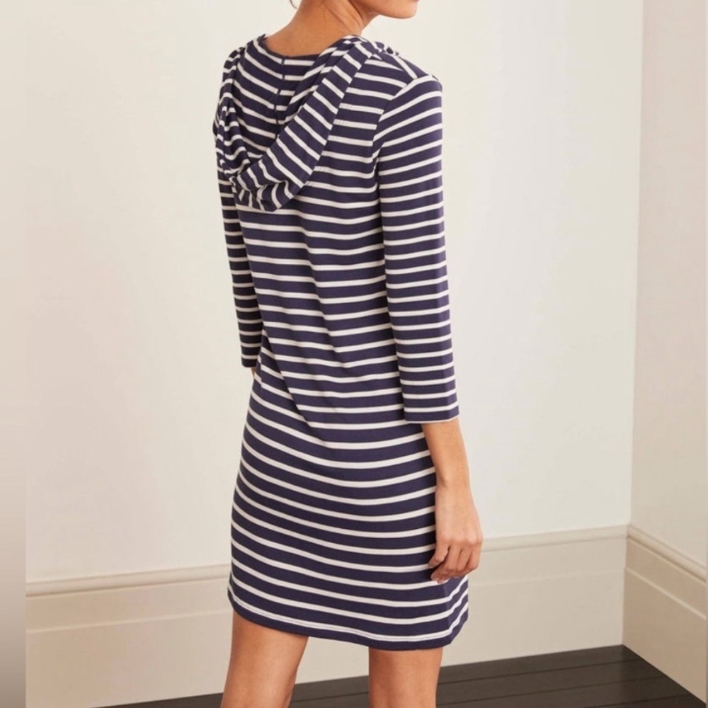 Boden Imelda Navy and White Striped Hooded Dress - Picture 3 of 8